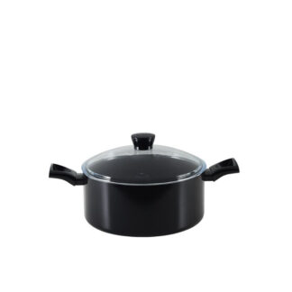[:en]Pyrex Black Diamond Casserole With Lid 24 CM[:ka]ქვაბი თავსახურით 24 სმ Black Diamond Pyrex[:]