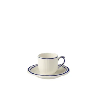 [:en]Gien Filet Cobalt Cup With Saucer For Espresso 85 ML[:ka]ფინჯანი ლამბაქით ესპრესოსთვის 85 მლ Filet Cobalt Gien[:]