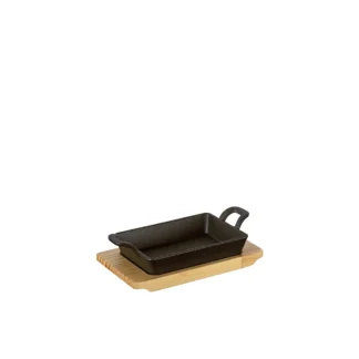 [:en]Küchenprofi Serving Pan With Wooden Board 20x12 CM[:ka]ტაფა სერვირების თუჯის ხის დაფით 20x12 სმ Küchenprofi[:]