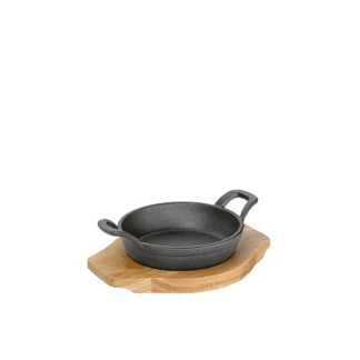 [:en]Küchenprofi Serving Pan With Wooden Board 25.5x19.5 CM[:ka]ტაფა სერვირების ხის თუჯის დაფით 25.5x19.5 სმ Küchenprofi[:]